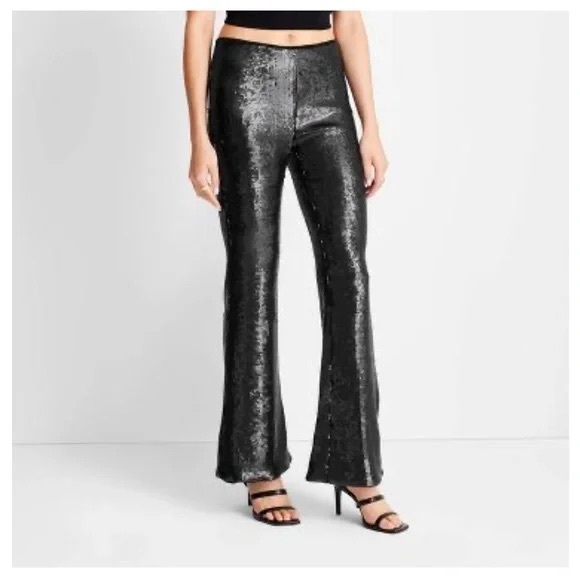 🆕KBB Sequin Full Length Flare Pants‎ - Future Collective - Picture 1 of 6